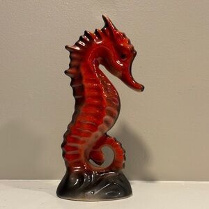 VTG Red Seahorse Ceramic Figurine from Charlottetown Pottery Ltd. Canada